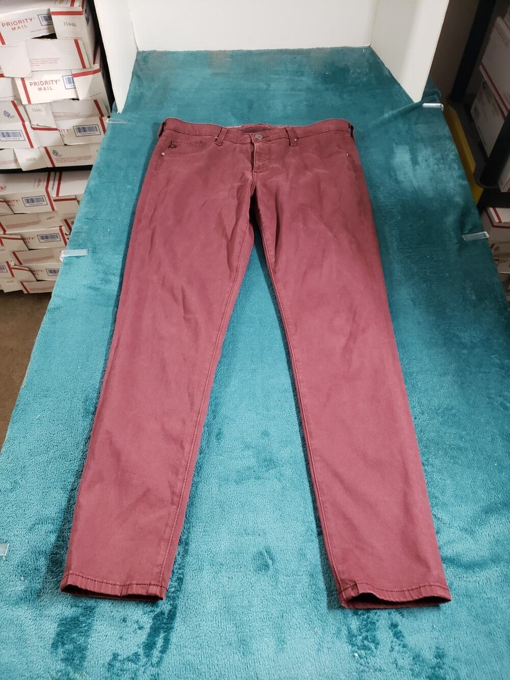 Adriano Goldschmied Jeans Size 30 Womens Red Stretch Abbey Skinny Ankle USA